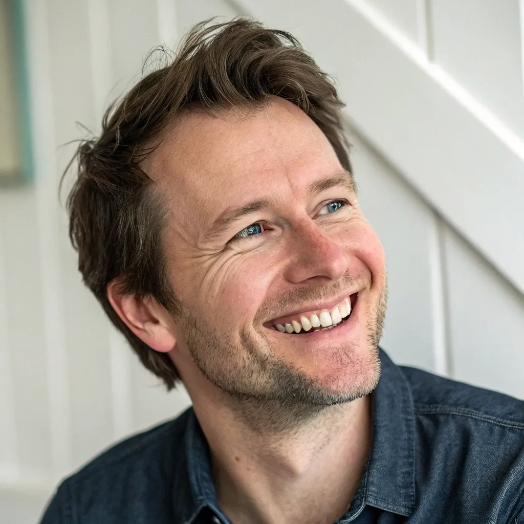 A satisfied customer, Jonathan Morris, smiling